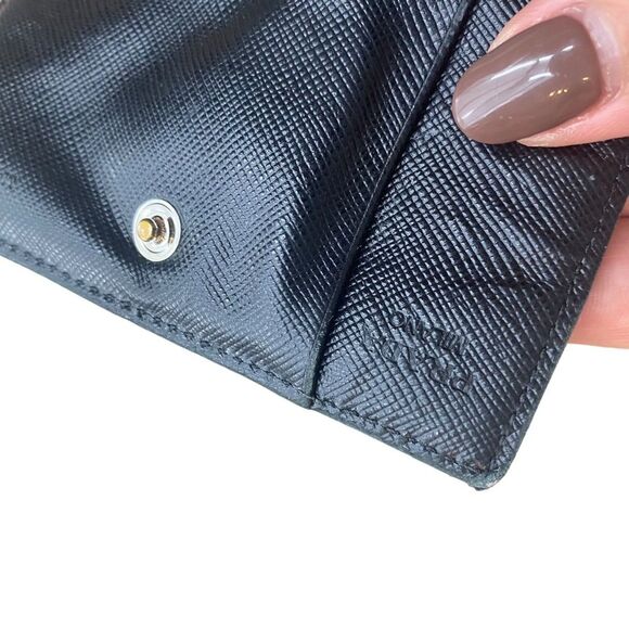 Prada Women’s Nylon Tessuto Mini Wallet Black Iconic Y2K Multi-compartment - Picture 4 of 11